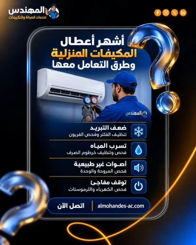 أشهر أعطال المكيفات المنزلية وطرق التعامل معها