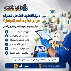 دليل التنظيف الشامل للمنزل: من أين تبدأ وما أهم المراحل؟